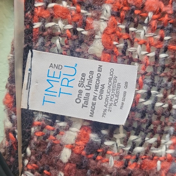 Time and Tru Multicolor Knit Poncho One Size - Picture 4 of 10